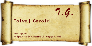 Tolvaj Gerold névjegykártya